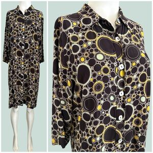 Vintage 90’s Loco Lindo Bubble Print Shirt Dress Sz L